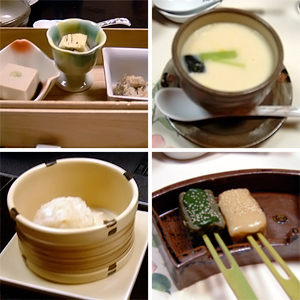 ↑ 湯葉とお豆腐の懐石料理