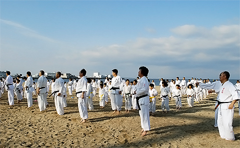 空手寒稽古の取材